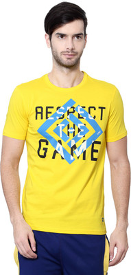 

Ajile by Pantaloons Printed Men' Round Neck Yellow T-Shirt, Bright yellow