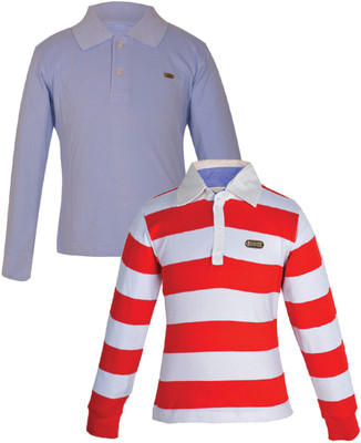 

Gkidz Boys Solid, Striped Cotton T Shirt(Multicolor, Pack of 2, Light blue