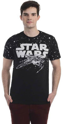 

Star Wars Printed Men's Round Neck Black T-Shirt