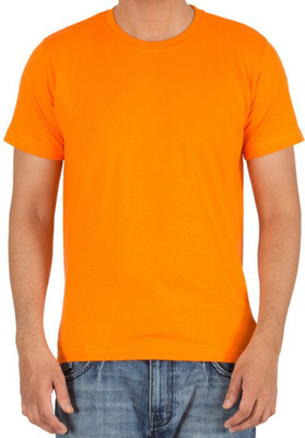 

Neuf Solid Men's Round Neck Orange T-Shirt