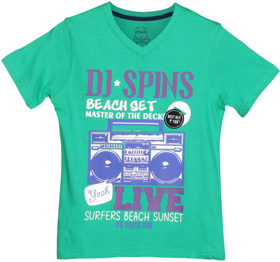 

Chalk by Pantaloons Boys Graphic Print T Shirt(Green, Pack of 1, Mint green
