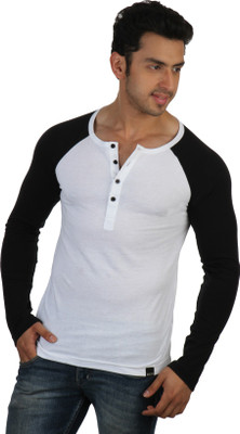 

Rigo Solid Men's Henley White T-Shirt
