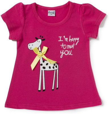 

Camey Girls Animal Print T Shirt(Pink, Magenta
