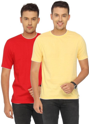 

Campus Sutra Solid Men Round Neck Red, Yellow T-Shirt(Pack of 2
