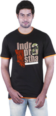 

Bib & Tucker Printed Men's Round Neck Black T-Shirt