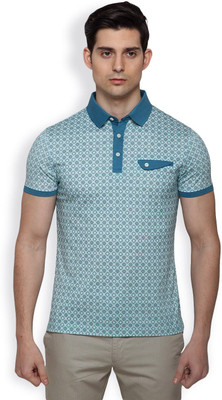 

Blackberrys Self Design Men's Polo Neck Green T-Shirt, Forest green