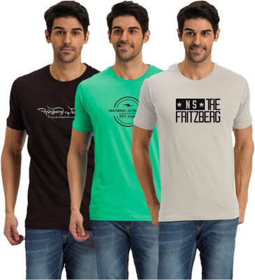 

Fritzberg Solid Men' Round Neck Multicolor T-Shirt(Pack of 3