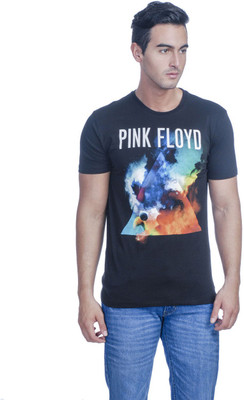 Pink Floyd Printed Men' Round Neck Black T-Shirt
