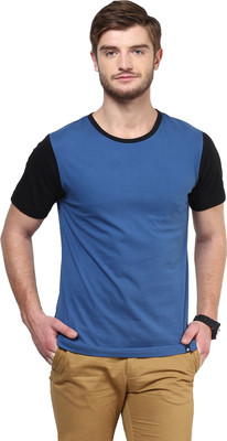 

Bukkl Solid Men' Round Neck Blue T-Shirt