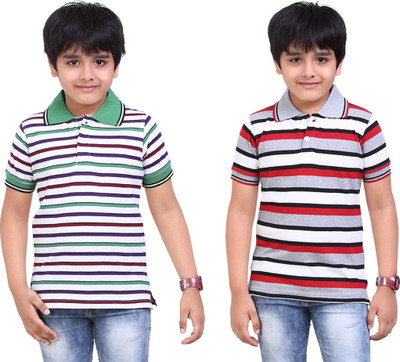 

Dongli Boys Printed T Shirt(White, Pack of 2), Multicolor