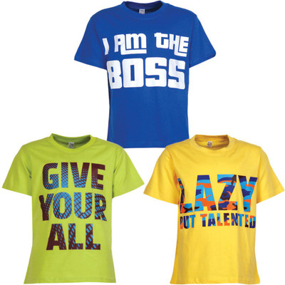 

Gkidz Boys Printed Cotton T Shirt(Multicolor, Pack of 3