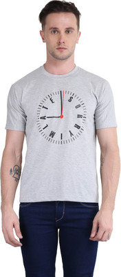 BRITISH TERMINAL Self Design Men Round Neck White T-Shirt