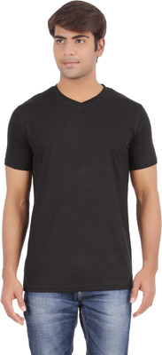 

Ap'pulse Solid Men' V-neck Black T-Shirt