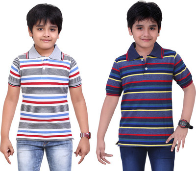 

Dongli Boys Printed T Shirt(Blue, Pack of 2), Combo color