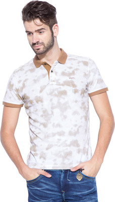 

Mufti Self Design Men's Polo Neck Beige T-Shirt, Khaki