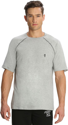 

Jockey Solid Men's Round Neck Grey T-Shirt, Grey melange