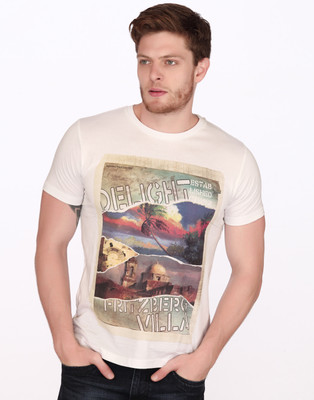 

Fritzberg Printed Men's Round Neck White T-Shirt