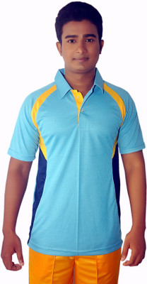 

Dyed Colors Solid Men's Polo Neck Light Blue, Multicolor T-Shirt, Dyed light blue