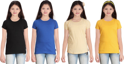 

FabTag - Sini Mini Girls Solid T Shirt(Multicolor