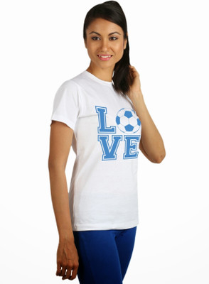 

Campus Sutra Printed Women's Round Neck White T-Shirt