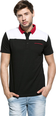 

Mufti Solid Men's Polo Neck Black T-Shirt