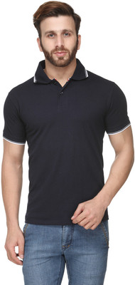 Scott International Solid Men's Polo Neck Blue T-Shirt