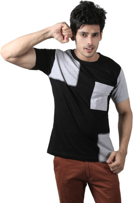

Spur Self Design Men's Round Neck Black T-Shirt