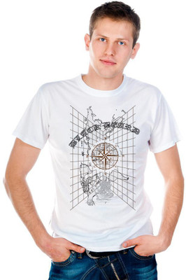 

6th Cross Graphic Print Men's Round Neck White T-Shirt