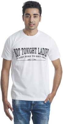 

Casual Tees Printed Men' Round Neck White T-Shirt