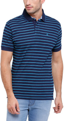 

Parx Striped Men's Polo Neck Blue T-Shirt