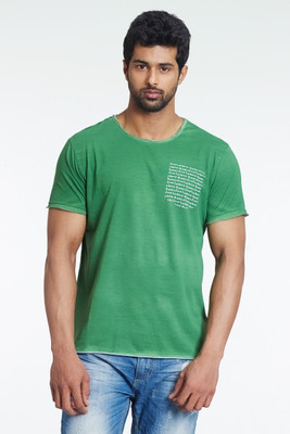 

Masculino Latino Printed Men' Round Neck Green T-Shirt