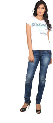 

Black Soul Solid Women's Round Neck White T-Shirt, White-sixteen