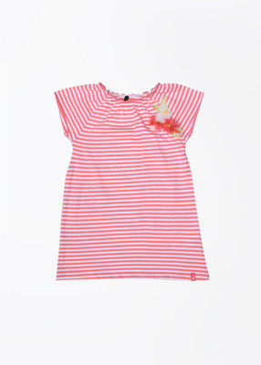

United Colors of Benetton Girls Striped T Shirt(White, 901
