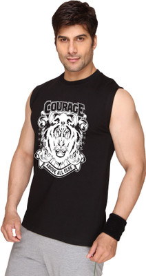 

SayItLoud Graphic Print Men' Round Neck Black T-Shirt