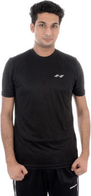 

Nivia Solid Men's Round Neck Black T-Shirt, 2205;black