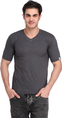 

BigIdea Solid Men's V-neck Black T-Shirt