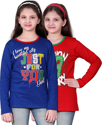 

FabTag - Sini Mini Girls Printed T Shirt(Multicolor