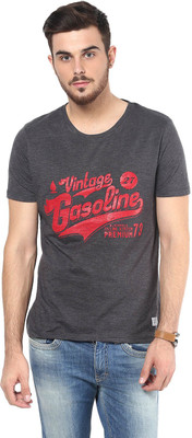 

Henry and Smith Printed Men' Round Neck Grey T-Shirt