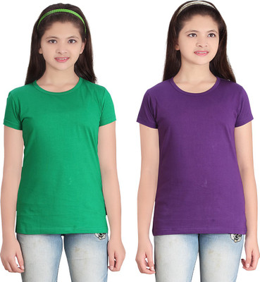 

FabTag - Sini Mini Girls Solid T Shirt(Multicolor