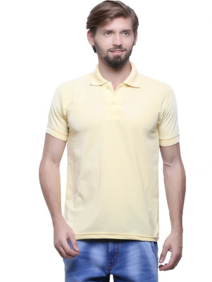

Go India Store Solid Men's Polo Neck Yellow T-Shirt