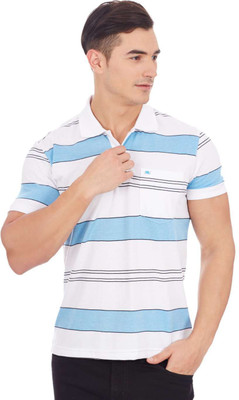 

Monte Carlo Striped Men's Polo Neck White, Blue T-Shirt, White sky blue