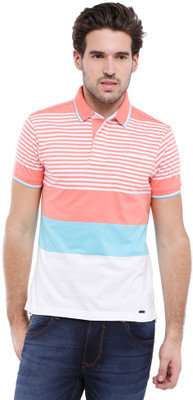 

Parx Striped Men's Polo Neck Orange T-Shirt
