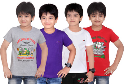 

Dongli Boys Solid T Shirt(Multicolor, Pack of 4)