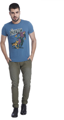 

Jack & Jones Printed Men's Round Neck Blue T-Shirt, Midnight
