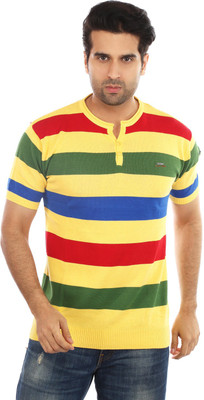 

Got It Striped Men's Henley Yellow T-Shirt