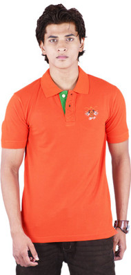 

Bib & Tucker Solid Men's Polo Neck Orange T-Shirt, Spicy orange