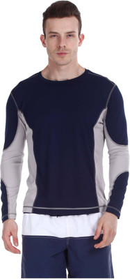 

Zobello Self Design Men's Round Neck Multicolor T-Shirt, Midnight navy;soft grey