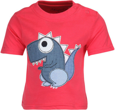 

Chirpie Pie by Pantaloons Boys Applique Cotton T Shirt(Pink, Pack of 1