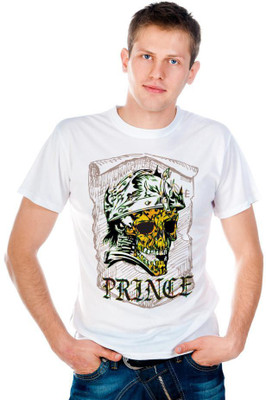

6th Cross Graphic Print Men's Round Neck White T-Shirt