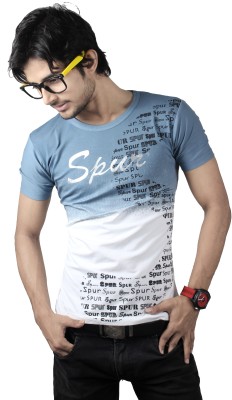 

Spur Printed Men' Round Neck Multicolor T-Shirt, White